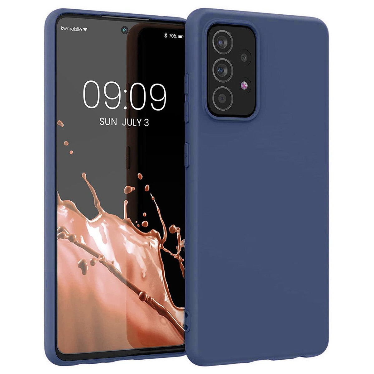 Husa Silicone Soft Flexible Rubber Cover pentru Samsung Galaxy A22 4G Albastru