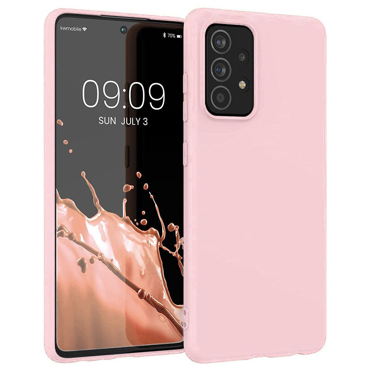Husa Silicone Soft Flexible Rubber Cover pentru Samsung Galaxy A22 4G Roz