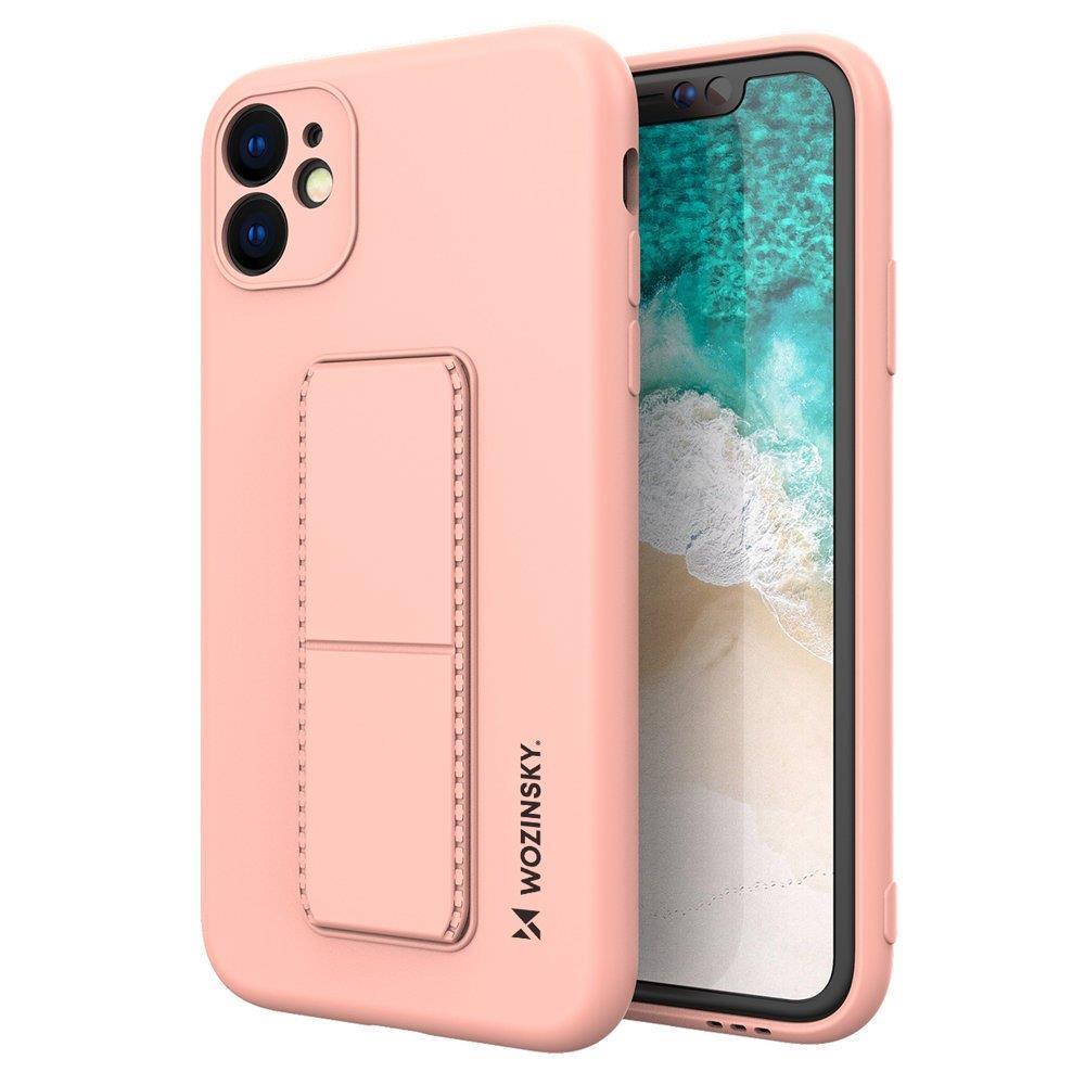 Husa Wozinsky Kickstand Silicone cu Stand Samsung Galaxy A72 4G Roz