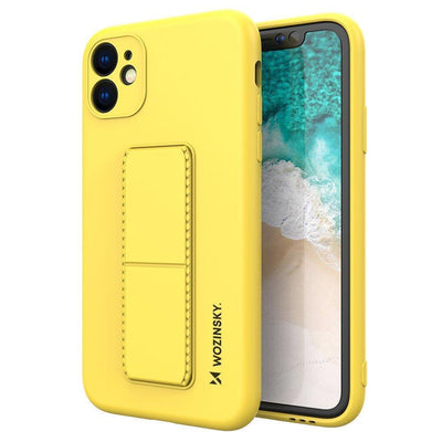 Husa Wozinsky Kickstand Silicone cu Stand Samsung Galaxy A72 4G Galben
