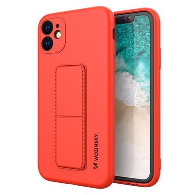 Husa Wozinsky Kickstand Silicone cu Stand Samsung Galaxy A32 4G Rosu