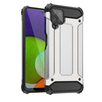Husa Hybrid Armor Tough Rugged Cover pentru Samsung Galaxy A22 4G Argintiu