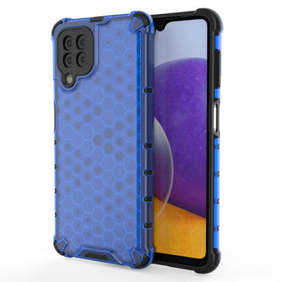 Husa Honeycomb Armor Cover cu TPU Bumper pentru Samsung Galaxy A22 4G Albastru