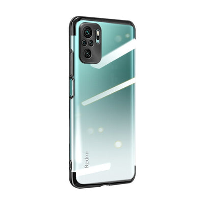 Husa Transparent Color Gel TPU Electroplating Frame Cover pentru Xiaomi Redmi Note 10 5G / Poco M3 Pro Negru