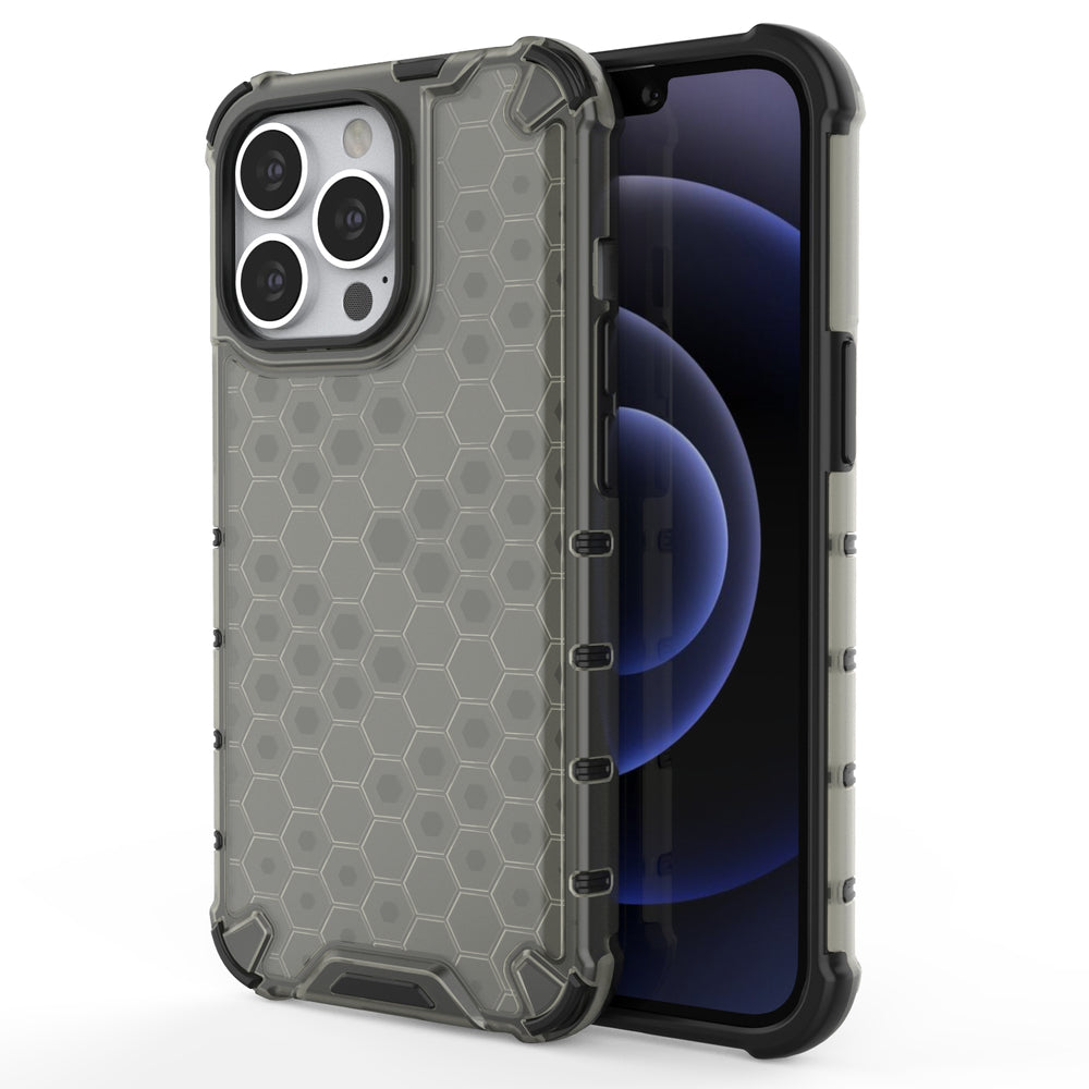 Husa Honeycomb Armor Cover cu TPU Bumper pentru iPhone 13 Pro Negru