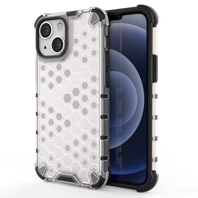 Husa Honeycomb Armor Cover cu TPU Bumper pentru iPhone 13 Mini Transparent