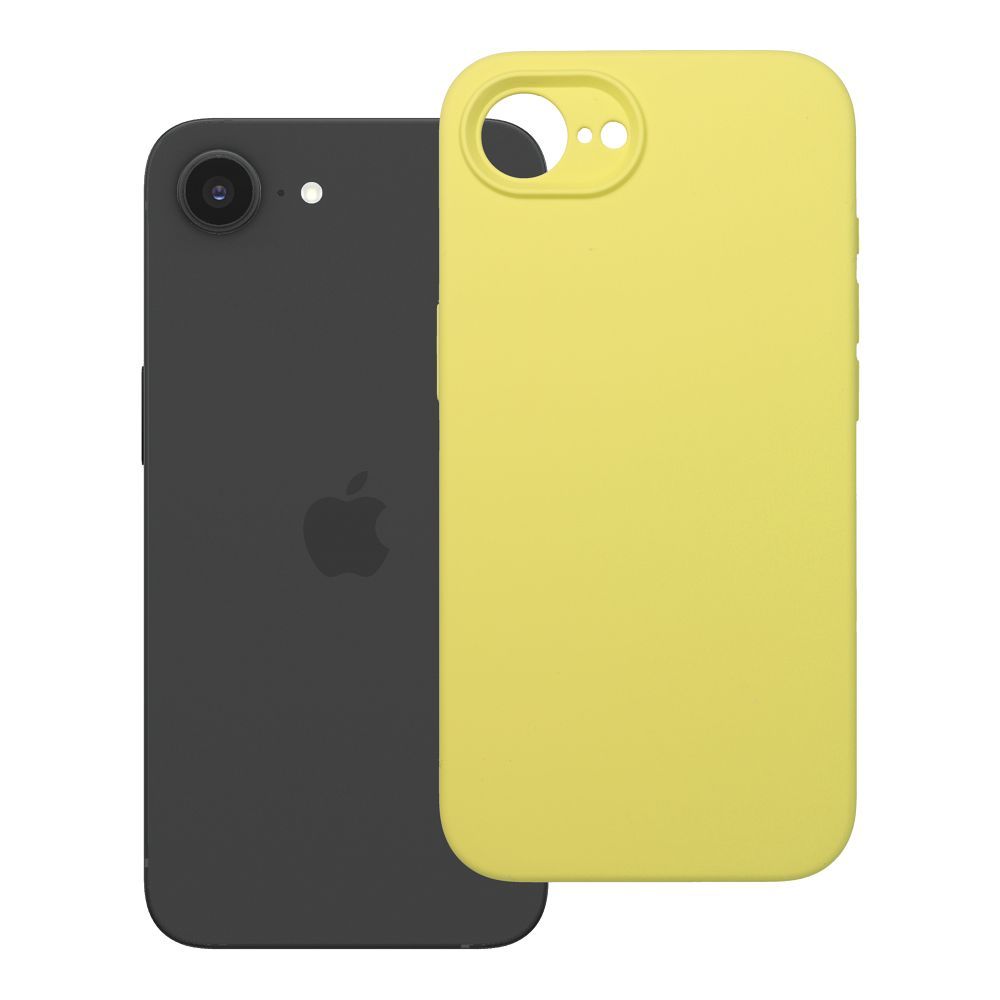 Husa pentru iPhone 16e (SE 4 2025) / 17e Silicone 2mm (Camera Protection) Galben