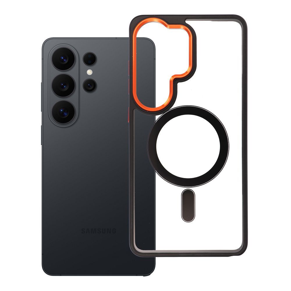 Husa Color Edge Mag pentru Samsung S26 Ultra Compatible cu Magsafe Negru-Auriu