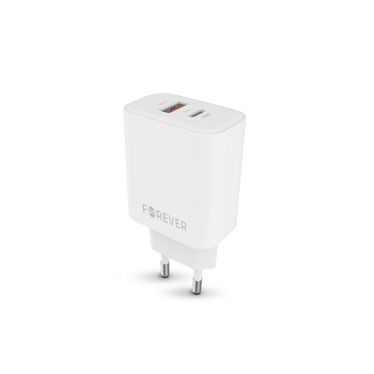 Incarcator Forever Gan PD QC 1x Usb-c 1x USB 33W Alb