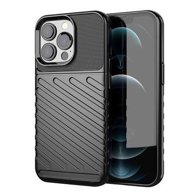 Husa Thunder Flexible Tough Rugged Cover TPU pentru iPhone 13 Pro Negru