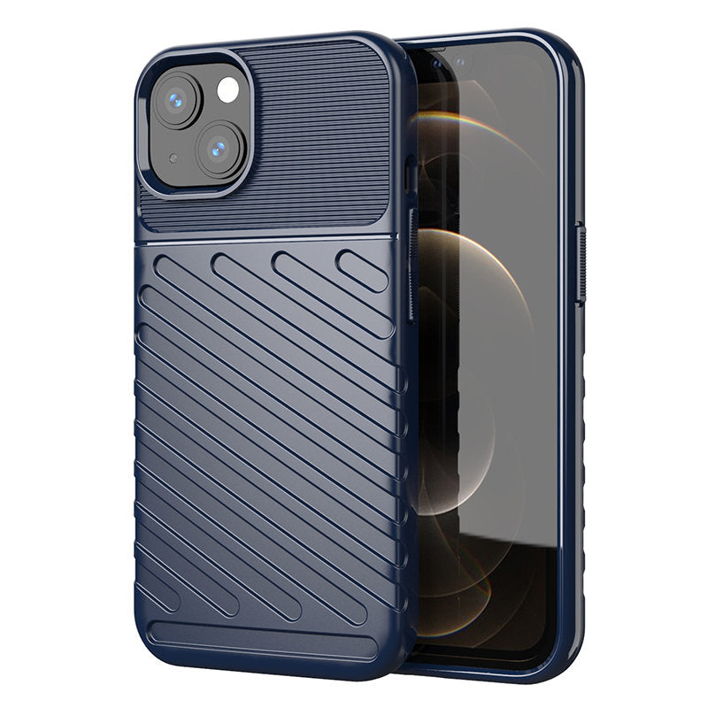 Husa Thunder Flexible Tough Rugged Cover TPU pentru iPhone 13 Mini Albastru