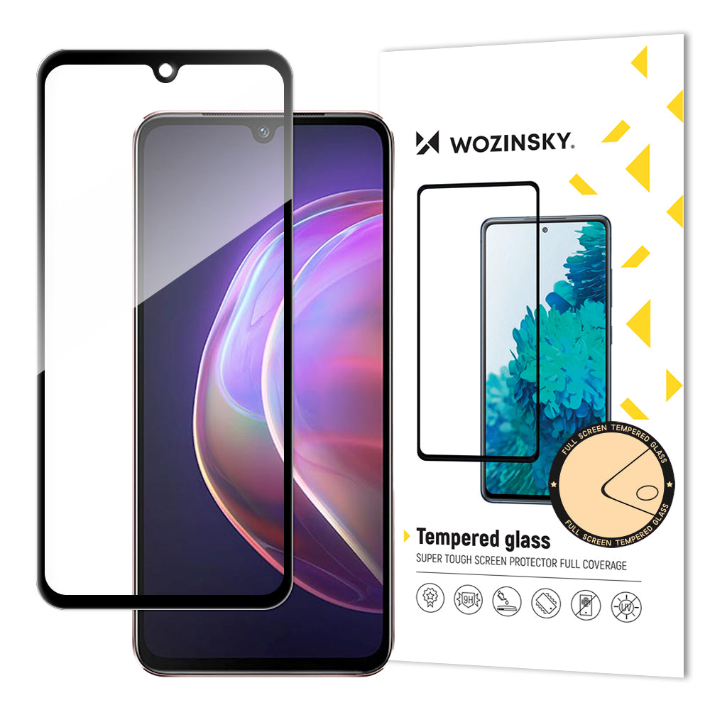 Folie Wozinsky sticla Full Glue Super Tough Folie protectie Full Coveraged cu Frame Husa Friendly pentru Vivo V21 5G Neg