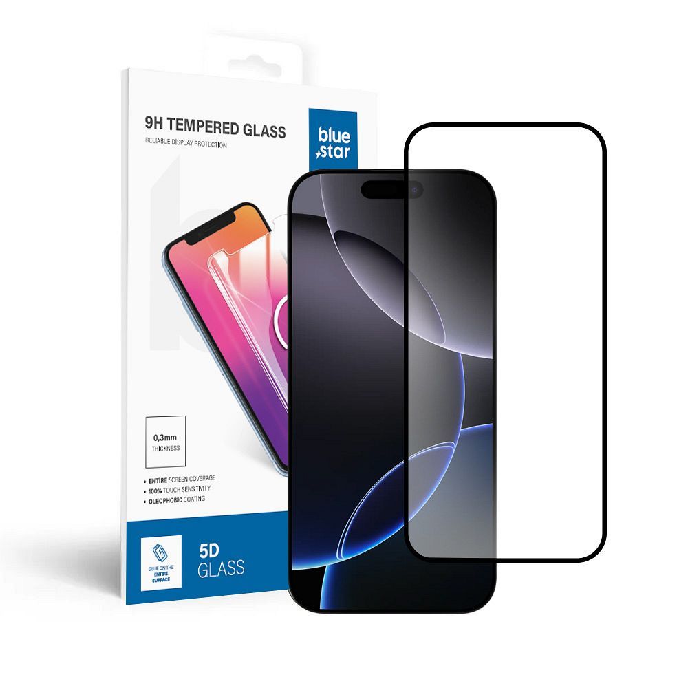 Folie Albastru Star sticla To iPhone 17 PRO MAX / 18 PRO MAX (Full Glue) 5D Negru