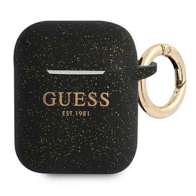 Husa Guess AirPods Cover Negru/Negru Silicone Glitter