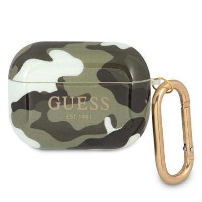Husa Guess Guapucama AirPods Pro Cover Verde/Khaki Camo Collection
