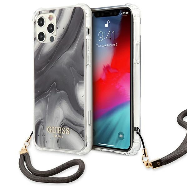 Husa Guess iPhone 12 Pro Max 6.7" Gri/Gri Hardcase Marble Collection