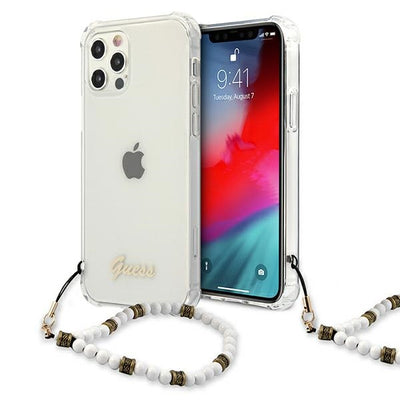 Husa Guess Guhcp12mkpswh iPhone 12/12 Pro 6.1" Transparent Hardcase Alb Pearl