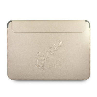 Husa Guess Saffiano Script pentru A 13" Laptop - Auriu