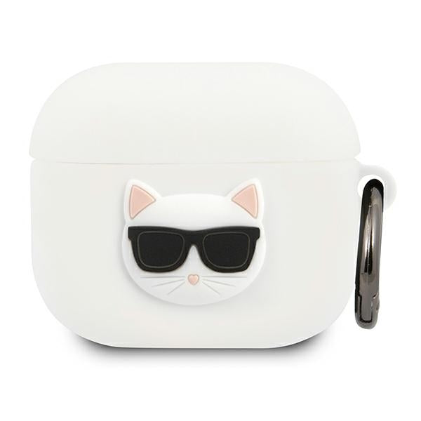 Husa Karl Lagerfeld Silicone Choupette pentru AirPods 3 - Alb