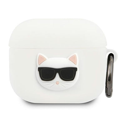 Husa Karl Lagerfeld Silicone Choupette pentru AirPods 3 - Alb