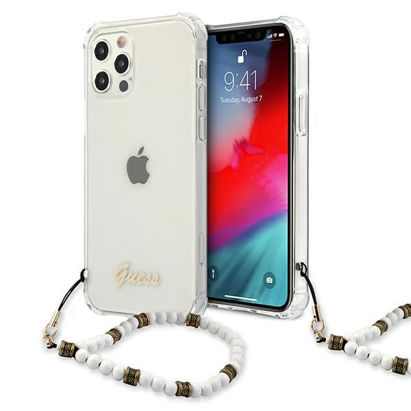 Husa Guess Guhcp12lkpswh iPhone 12 Pro Max 6.7" Transparent Hardcase Alb Pearl