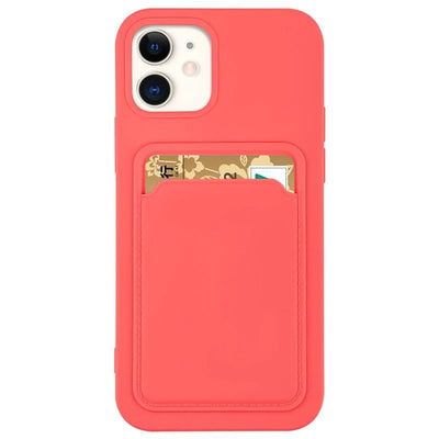 Husa Card Silicone Wallet Wallet cu Card Slot Documents pentru iPhone 12 Pro Max Portocaliu