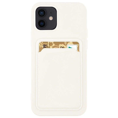 Husa Card Silicone Wallet Wallet cu Card Slot Documents pentru Xiaomi Redmi 10X 4G / Xiaomi Redmi Note 9 Alb
