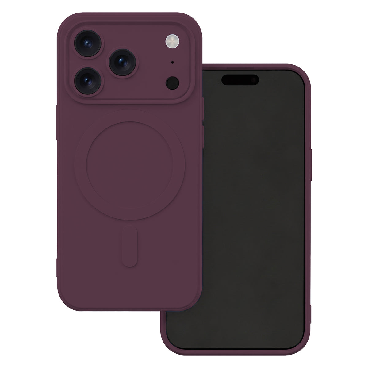 Husa Simple Color Mag pentru iPhone 17 Pro 6,3" / 18 Pro 6,3" Cherry inchis