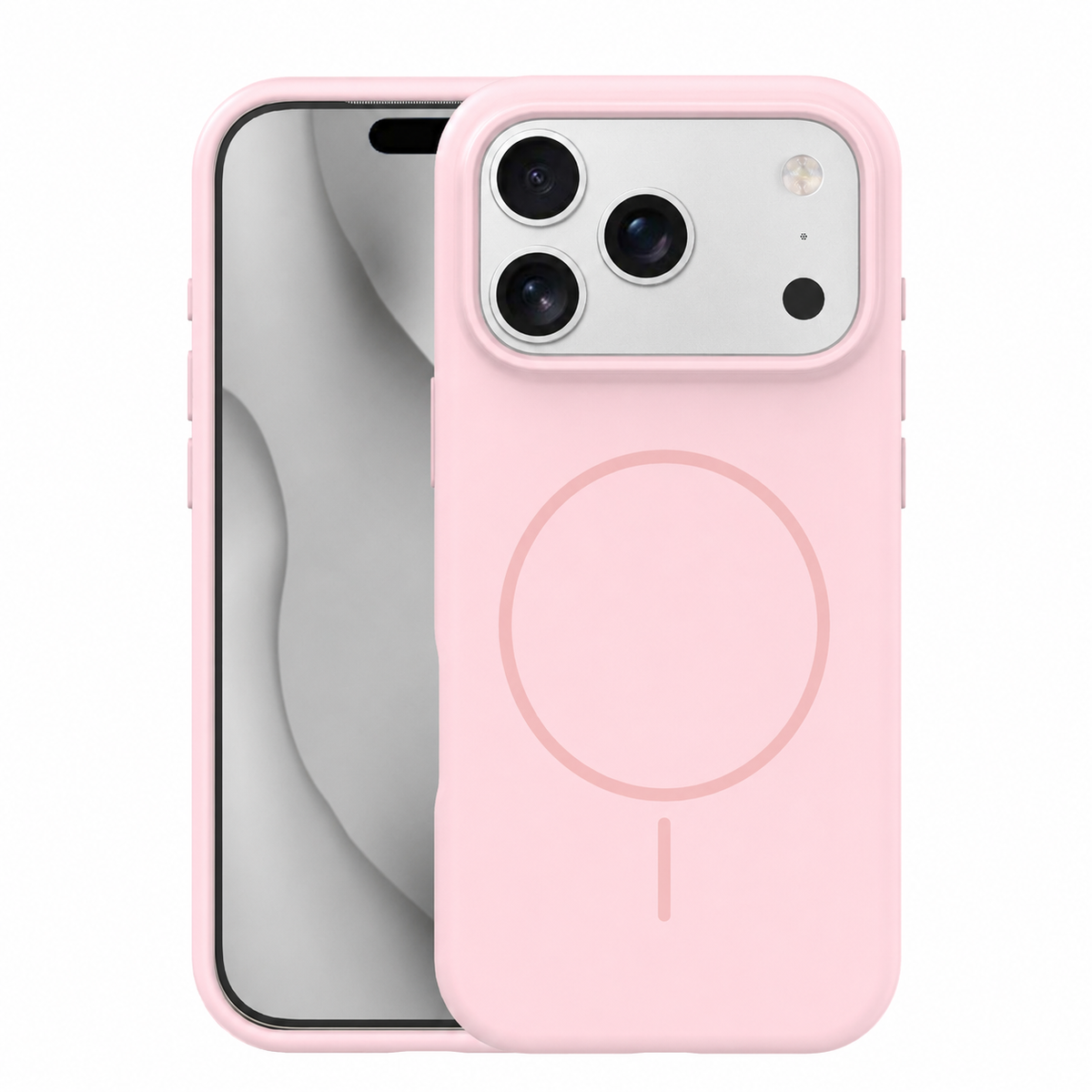 Husa Silicone Thin Mag pentru iPhone 17 Pro 6,3" Roz deschis