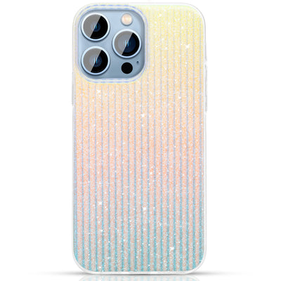 Husa Kingxbar Travel Series Luxurious Elegant pentru iPhone 13 Pro Albastru-Portocaliu (Clouds)