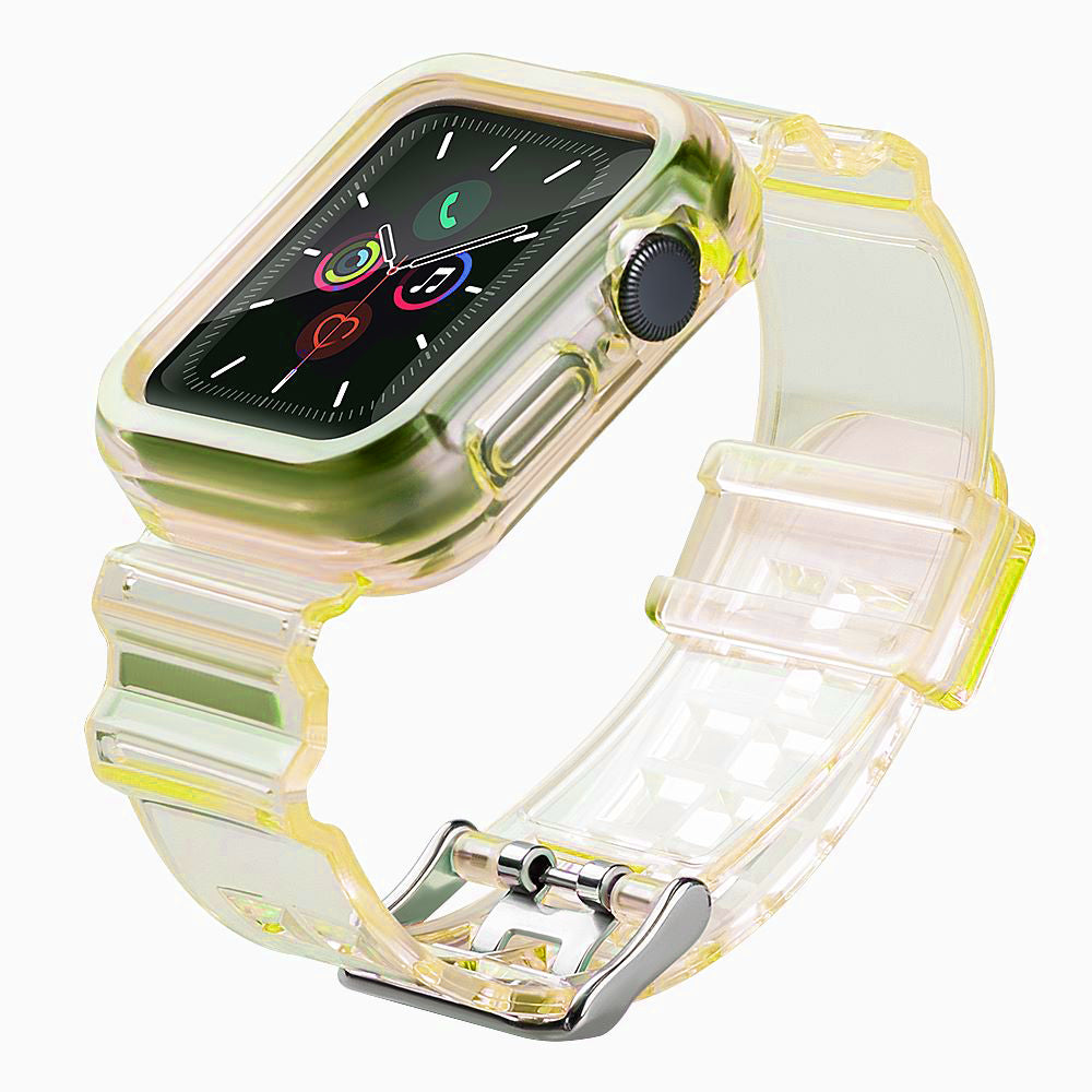 Husa Curea silicon Curea Bracelet Curea Set deschis pentru Apple Watch 42mm - Galben