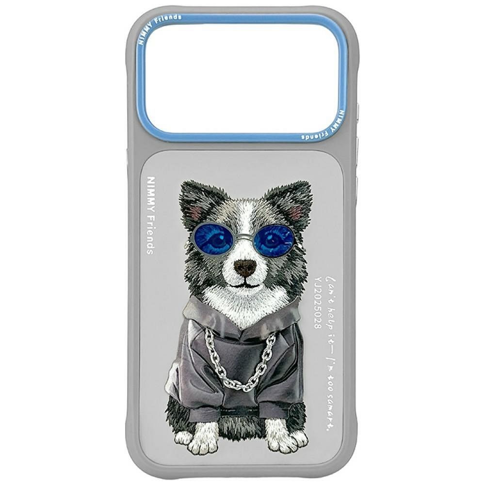 Husa Nimmy Glasses Cool DOG pentru iPhone 18 Pro Max/17 Pro Max Gri