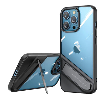 Husa Ugreen Fusion Kickstand iPhone 13 Pro Hard Cover cu Gel Frame And Stand Negru (90153)