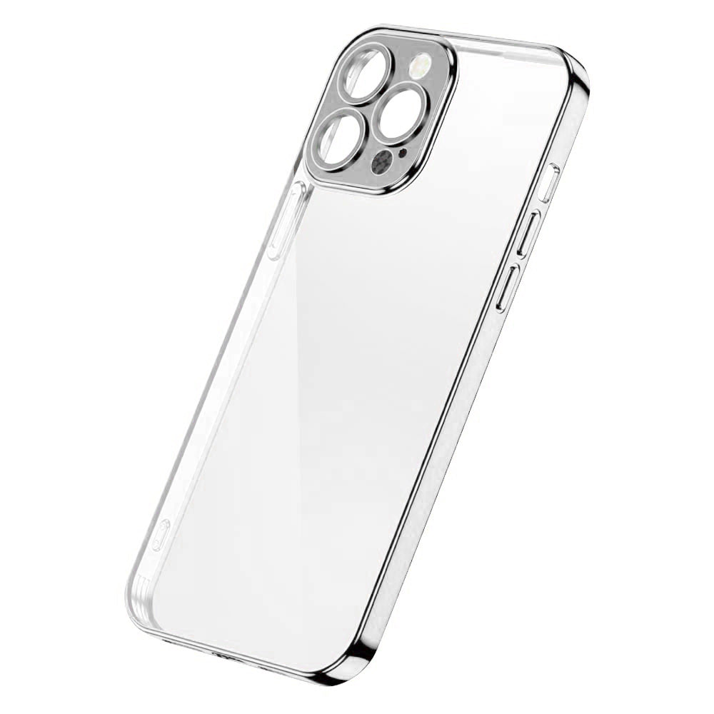 Husa Joyroom Chery Mirror Cover pentru iPhone 13 Pro Metallic Frame Argintiu Argintiu)