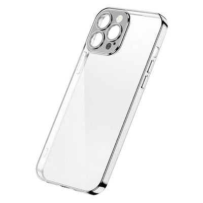 Husa Joyroom Chery Mirror Cover pentru iPhone 13 Pro Metallic Frame Argintiu Argintiu)