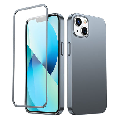 Folie Joyroom 360 Full Husa Front And Husa pentru iPhone 13 + sticla protectie Gri Tranish)