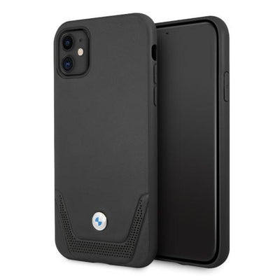 Husa BMW Leather Perforate pentru iPhone 11 / Xr - Negru