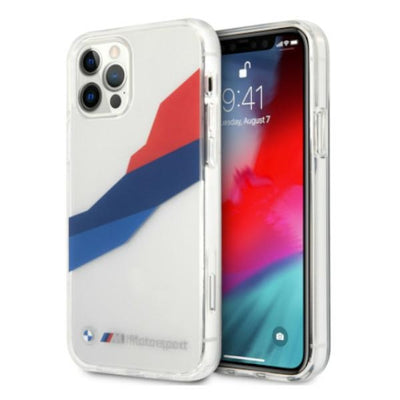 Husa BMW Motorsport Tricolor pentru iPhone 12 Pro Max - Transparent