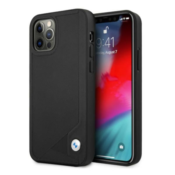 Husa BMW Leather Deboss pentru iPhone 12 / iPhone 12 Pro - Negru