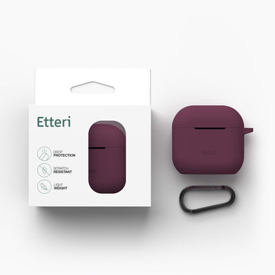 Husa Etteri Silicone pentru AirPods 4 Cherry inchis