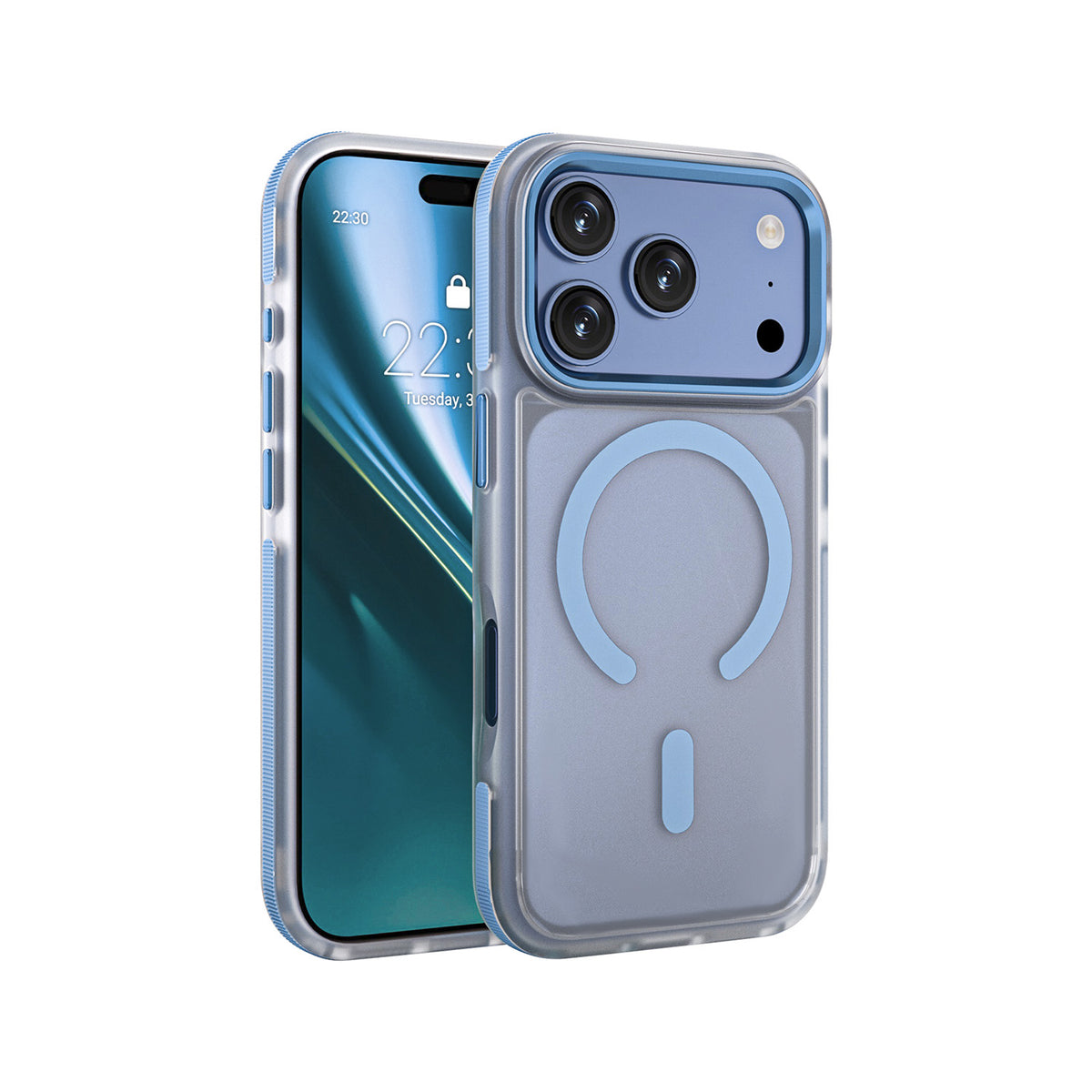 Husa Etteri Icy Mag pentru iPhone 17 Pro / 18 Pro Sky Albastru