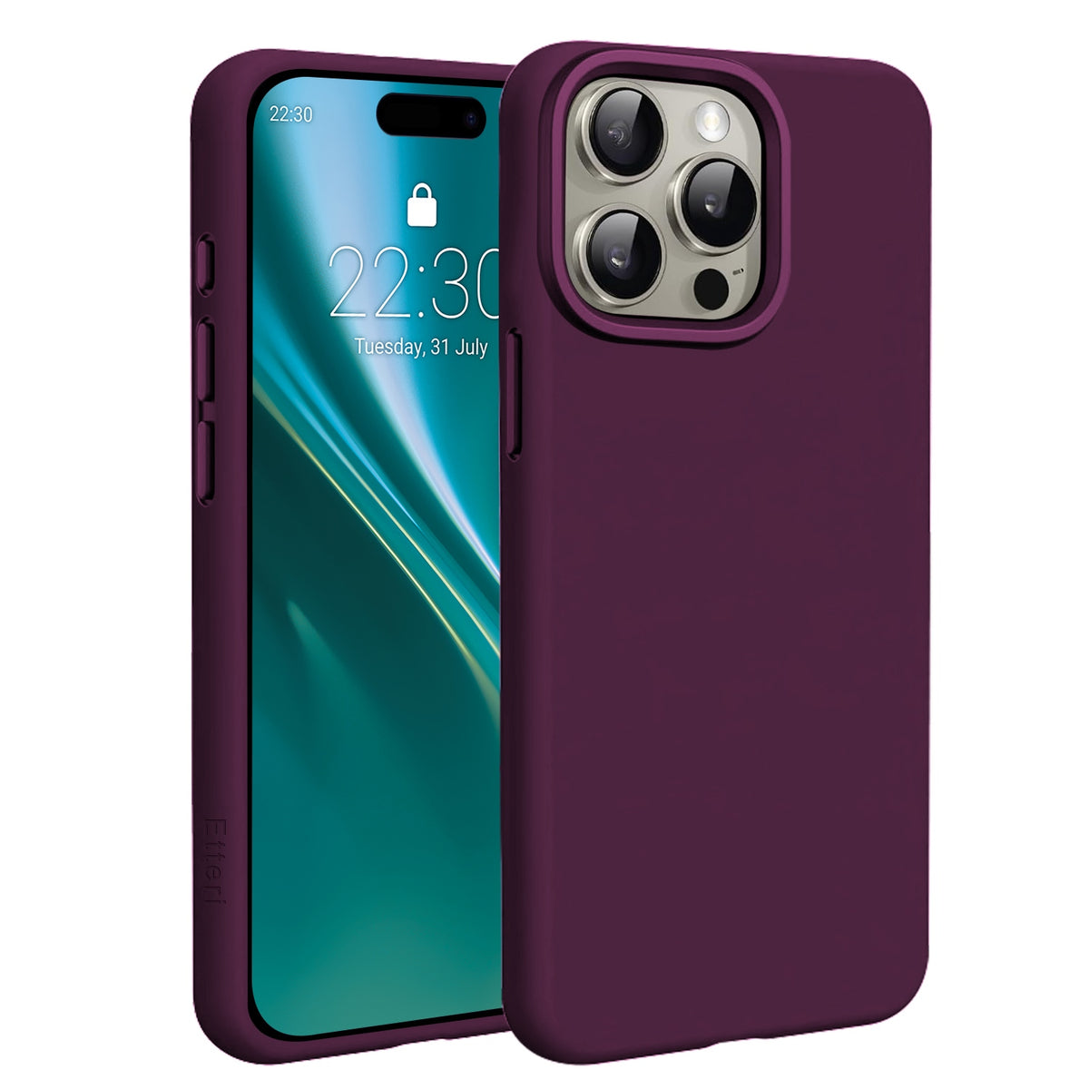 Husa Etteri Silicone Mag pentru iPhone 15 Pro 6,1" Cherry inchis