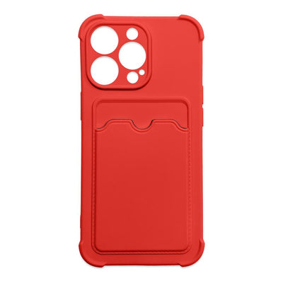 Husa Card Armor Pouch Cover pentru Xiaomi Redmi Note 10 / Redmi Note 10S Card Wallet Silicone Armor Cover Air Bag Rosu