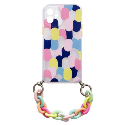 Husa Color Chain Gel Flexible Elastic Cover cu A Chain Pendant pentru Samsung Galaxy A32 5G Multicolour (1)