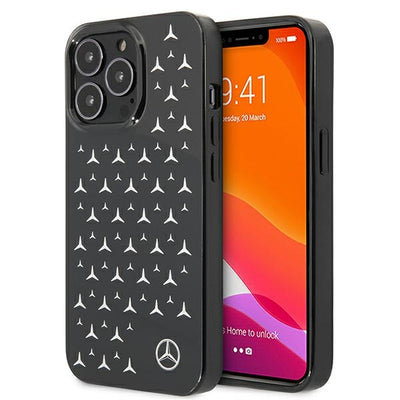 Husa Mercedes Argintiu Stars Pattern pentru iPhone 13 Pro / iPhone 13 - Negru