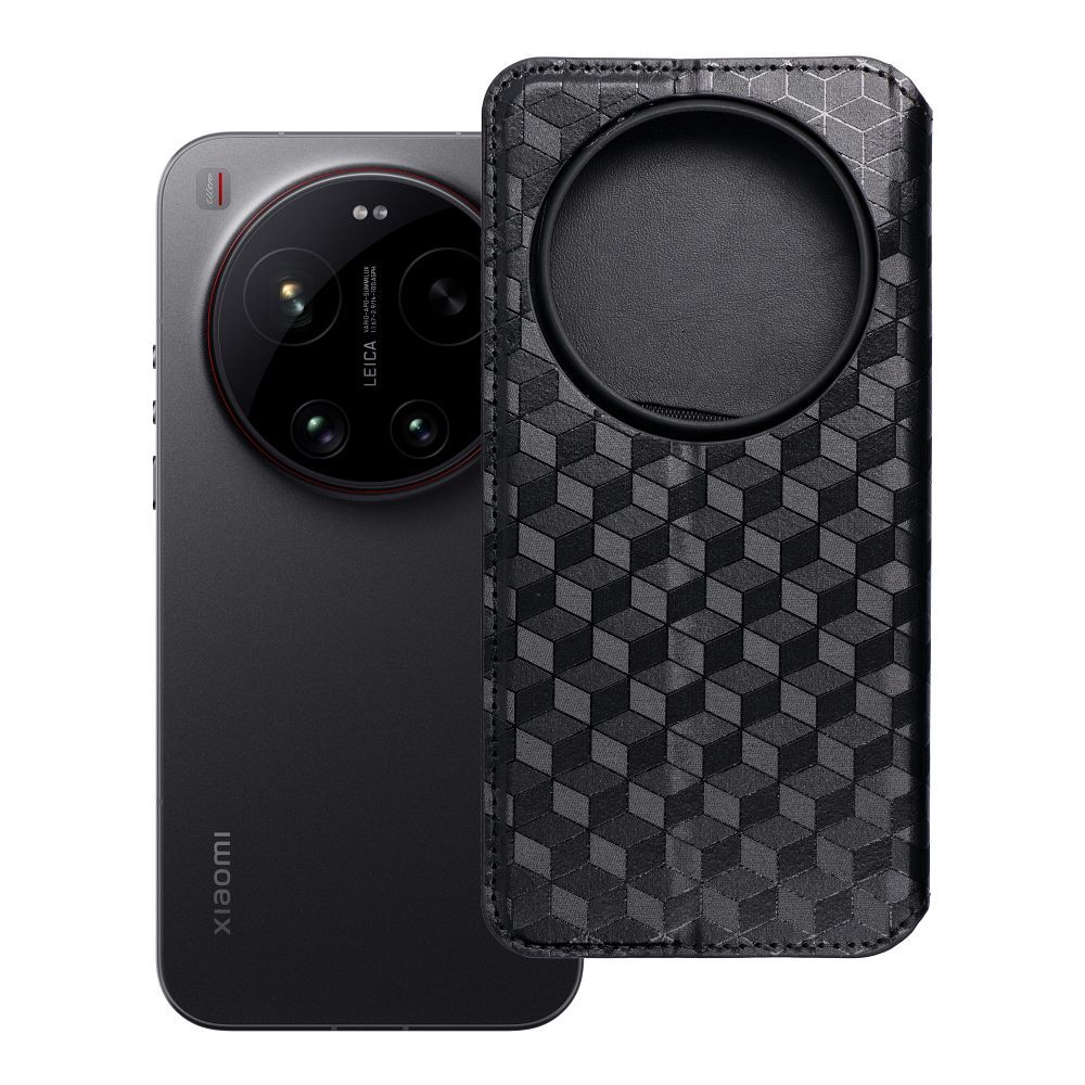 Husa Cubic Book Flip pentru Xiaomi 17 Ultra Negru