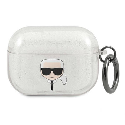 Husa Karl Lagerfeld Klapukhgs AirPods Pro Cover Argintiu Glitter Karl`S Head