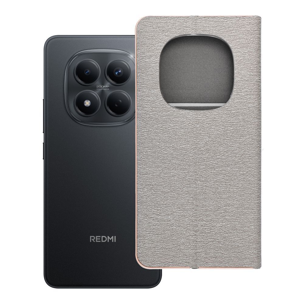 Husa Luna Book Auriu Flip pentru Xiaomi Redmi Note 15 PRO 5G Argintiu