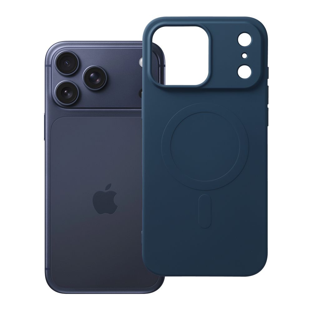 Husa Silicone Mag pentru iPhone 18 Pro Max / 17 Pro Max Compatible cu Magsafe (Big Hole) Albastru inchis