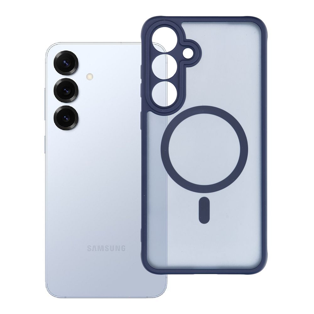 Husa Full mat Mag pentru Samsung S25 Plus Compatible cu Magsafe Albastru